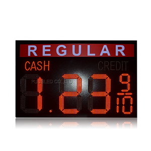PUUSLED wasserdicht im freien rote farbe ziffernzahl gas preisschild 7 segment led-anzeige für Öl preis led zeichen tankstelle - Product Image 1