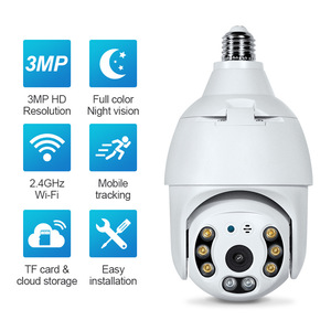 Vendita calda nuovo modello 1080p 360 ° lampadina CCTV sistema di sicurezza per interni esterni Wifi sensore Memory Card Cloud 1 anno - Product Image 2