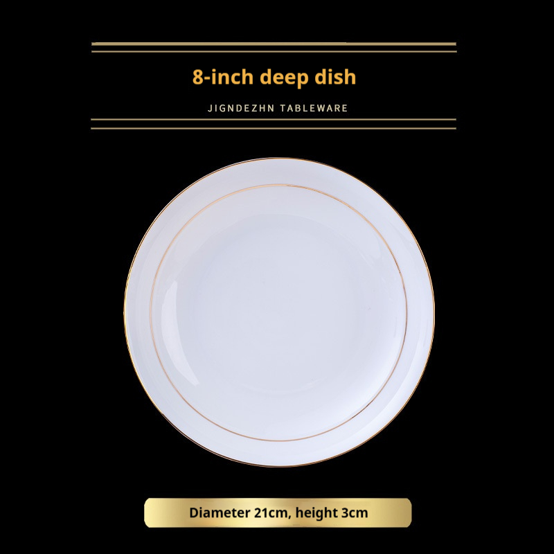 White-8inch deep plate