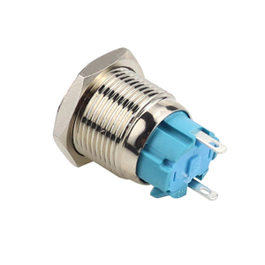 Interruttore di alimentazione a fissaggio elettronico con fissaggio a pulsante in metallo corto impermeabile da 16mm con 1NO 2pin senza luce - Product Image 4