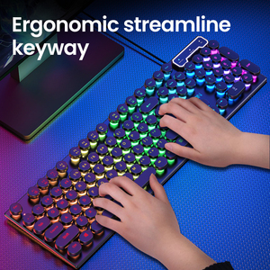 EWEADN Custom Logo RGB Backlight Teclado con cable USB de 104 teclas con sensación mecánica silenciosa Nuevo producto - Product Image 5