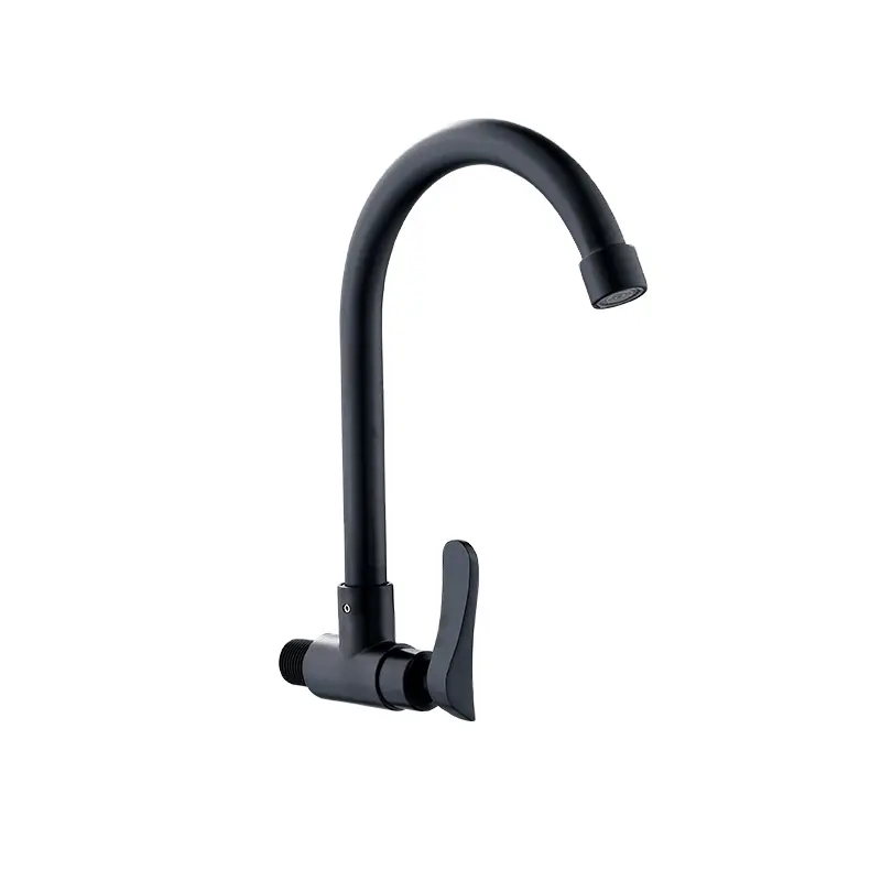 Sanitary Ware 201 Stainless Steel Kitchen Faucets Black Color Single Lever Cold Water Manufactures