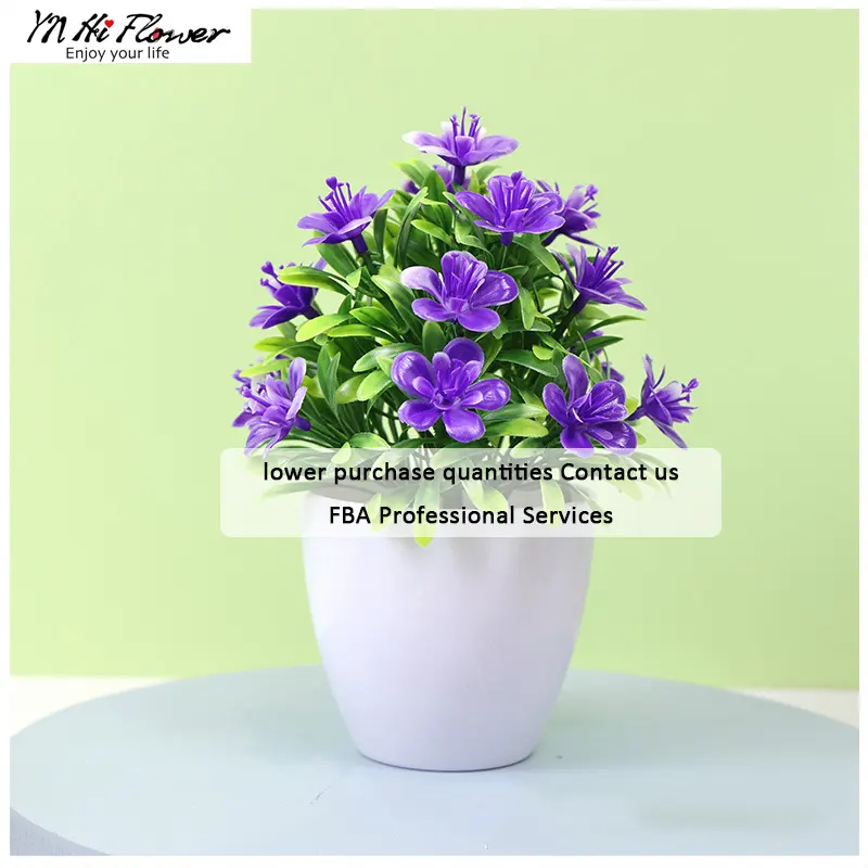 Vaso de plástico para plantas, mini bonsai popular, vaso de flores artificiais para decoração de banheiros e mesas, cozinha