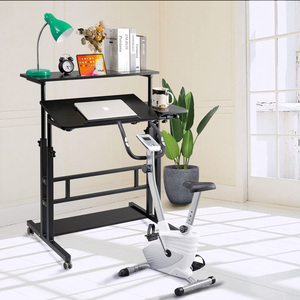 Adjustable Laptop <strong>Table</strong> <strong>with</strong> Wheels Mobile Desk <strong>with</strong> Keyboard Tray Mouse Tray Portable Laptop Cart <strong>with</strong> Shelf <strong>Computer</strong> Desk - Product Image 3