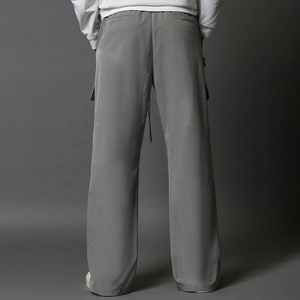 Cầu Vồng Phun Biểu Tượng Tùy Chỉnh Mens Baggy Giản Dị Thẳng Chân Cao Eo Hàng Hóa Nylon Quần Với Nút Bên Baggy Hàng Hóa Quần Cho Nam Giới - Product Image 3