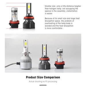 RUTENSE ไฟหน้ารถยนต์ LED 38W S6 K,ไฟหน้ารถยนต์ระบบไฟส่องสว่างอัตโนมัติ H4 H7 6000 - Product Image 2