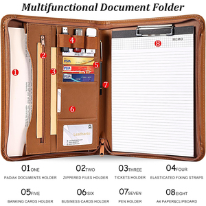 Portfolio Business <strong>Folder</strong> Padfolio <strong>A4</strong> Writing Pad Document Organizer for Men Women Office <strong>Conference</strong> <strong>Notepad</strong> Clip Boards