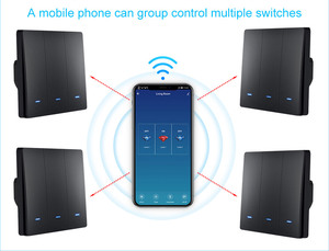 Vita intelligente Senza Fili Interruttore di Pulsante UE 86 Formato Timer di Controllo Vocale Alexa Google Assistente WiFi Smart 3 Gang Luce interruttore della parete - Product Image 5