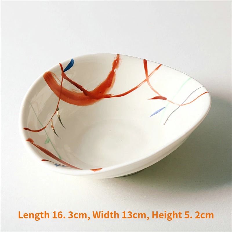 Hand-painted red leaf ingot plate
