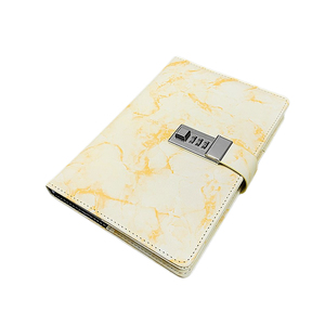 Cuaderno de tapa dura A5 personalizado, 100 hojas, cubierta de cuero PU, encuadernación de costura, planificador personal con bloqueo codificado - Product Image 2