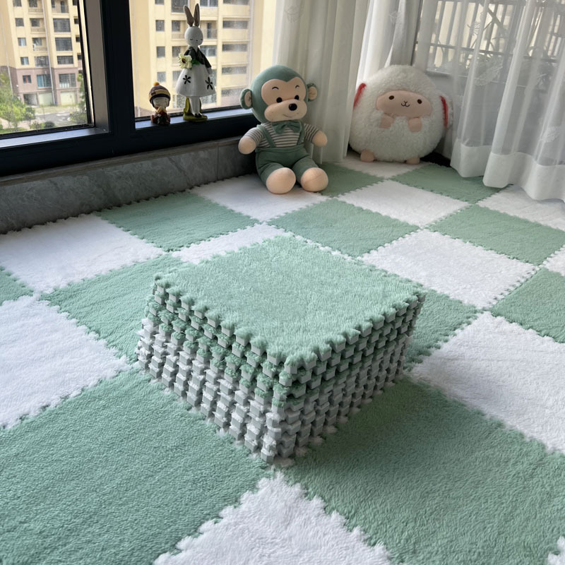 Mint green and white-with edge trim