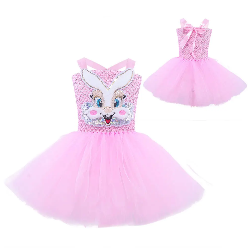 LZH-vestido de fiesta de cumpleaños para niñas, disfraces de Carnaval de Pascua, conejo de dibujos animados, novedad de 2022