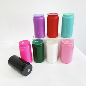 50 gói USA kho 16oz màu trống thăng hoa thủy tinh có thể với rõ ràng nhựa strawa và PP nhựa có nắp đậy cho Iced cà phê - Product Image 2