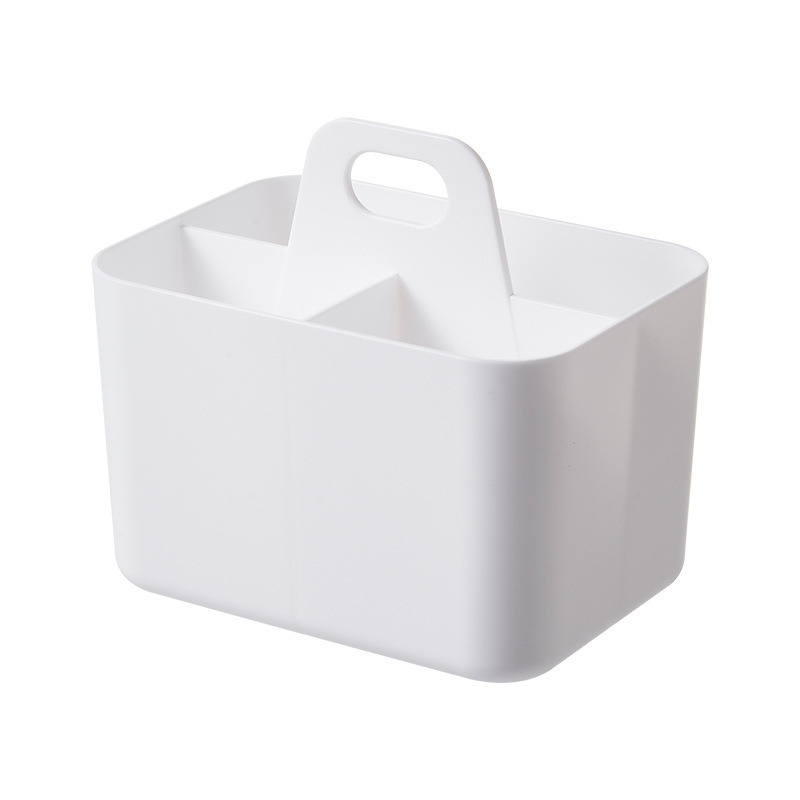 Caja de almacenamiento blanca de tres compartimentos, 15*10,8*13,5 cm.