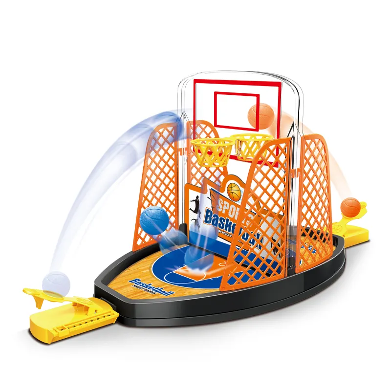 Mini juego de baloncesto de escritorio de plástico para niños, 2 jugadores