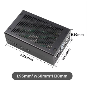 Raspberry Pi5 Black Metal Grid Case Shell Compatible con Raspberry Pi 5 Cooler Fan Housing Cover para Raspberry Pi 5