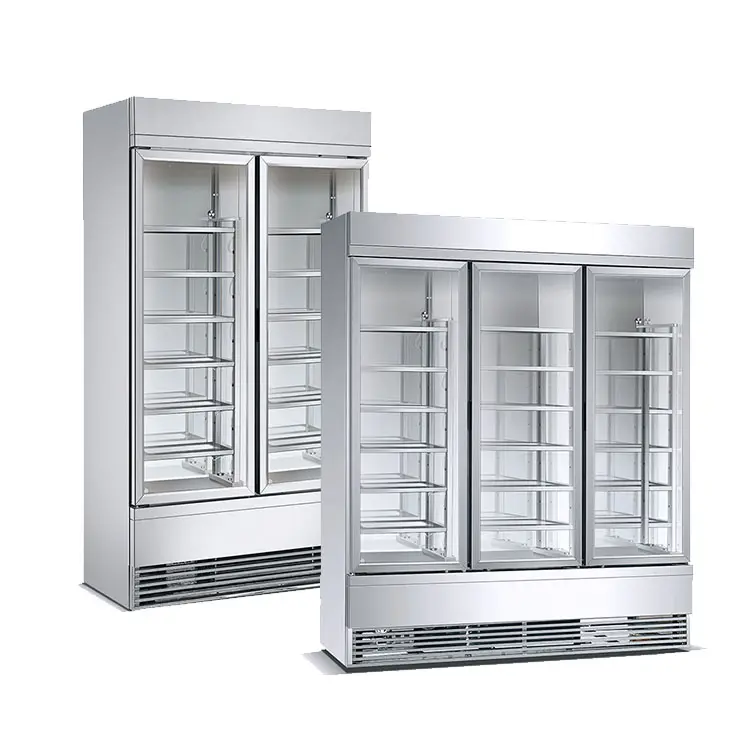 commercial other top-freezer vertical transparent glass double door display coca cola refrigerators