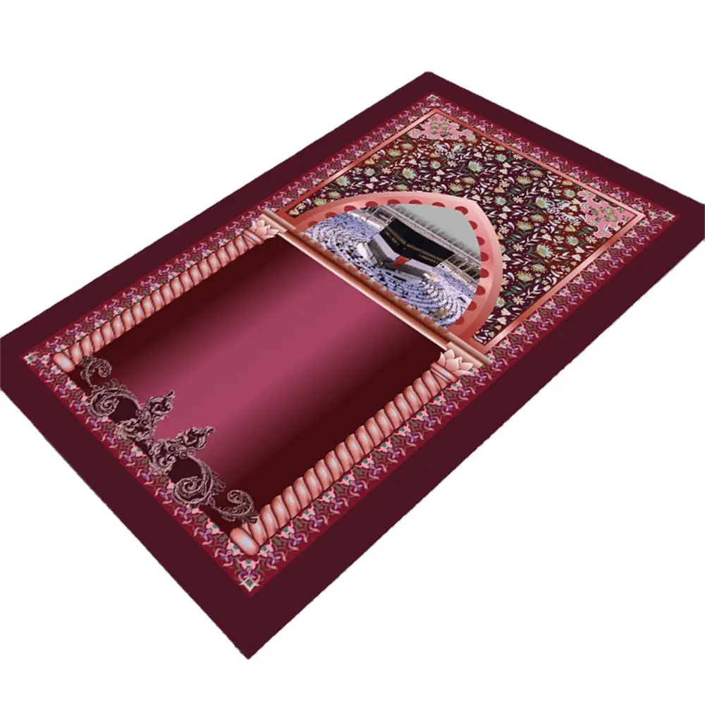 Vendita calda della fabbrica 2021 nuovo stile di lusso Sajadah preghiera Mat Eid regali musulmani regali Seccade preghiera tappeto tappeto