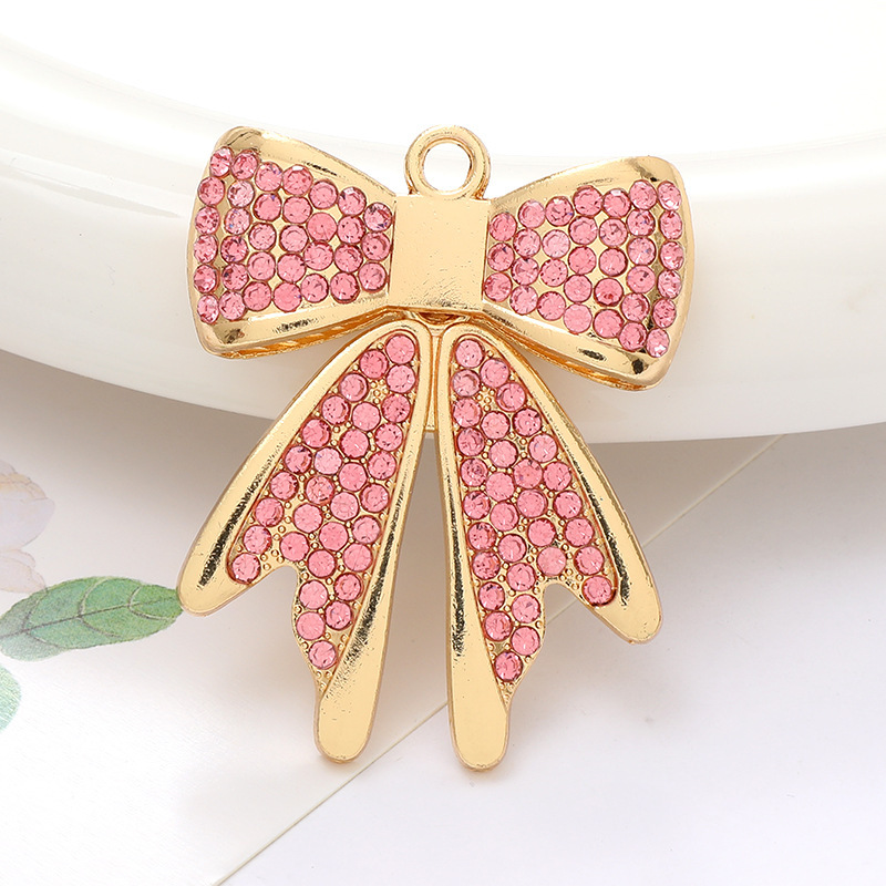 D3106 diamond bow gold bottom pink