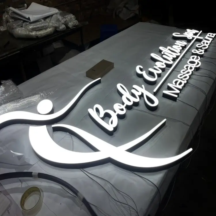 Segno 3d esterno salone di bellezza spa wall decor logo sign front lit lettere 3d acrilico impermeabile outdoor led letter building signs