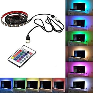 Akıllı LED 1M 2M 3M 4M 5M 5050 DC5V IP65 esnek RGB TV arkaplan ışığı kiti usb'li şerit led işık ile 24 anahtar IR uzaktan kumanda - Product Image 1