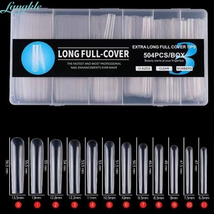 Fangkle卸売プライベートラベル504チップ3xlフルカバー棺スクエアネイルチップボックス - Product Image 5