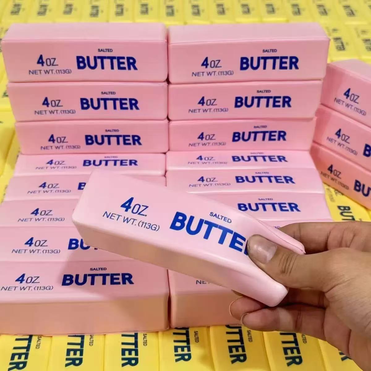 Pink PU Butter Stick 13.5cm OPP Packing