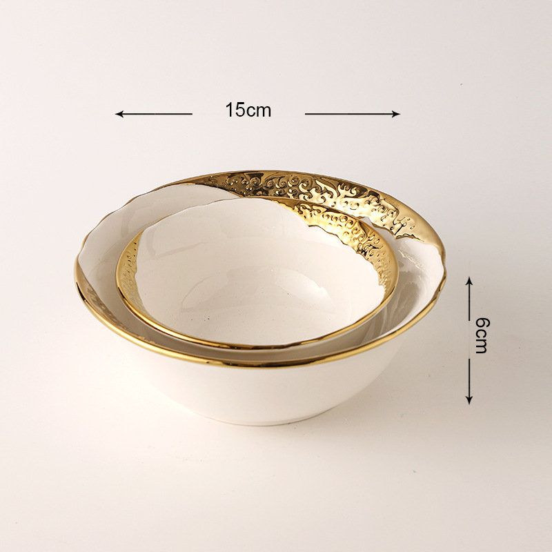 Bol rond de 6 pouces en or