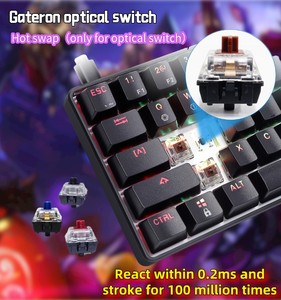 HK gaming-Teclado mecánico original GK61 SK61, 61 teclas rgb, intercambiable, 60% - Product Image 3