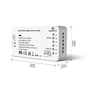 Gledopto ESP32 WLED цифровой светодиодный контроллер входного напряжения DC 5-24V общий выходной ток 10 A Max 800 IC Max с функцией кнопки - Product Image 3