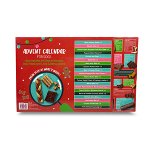 24 gün noel noel geri sayım Advent takvim köpekler için kabartmalı baskı ile geri dönüşümlü malzeme Pet köpek bakımı hediye kutusu - Product Image 3