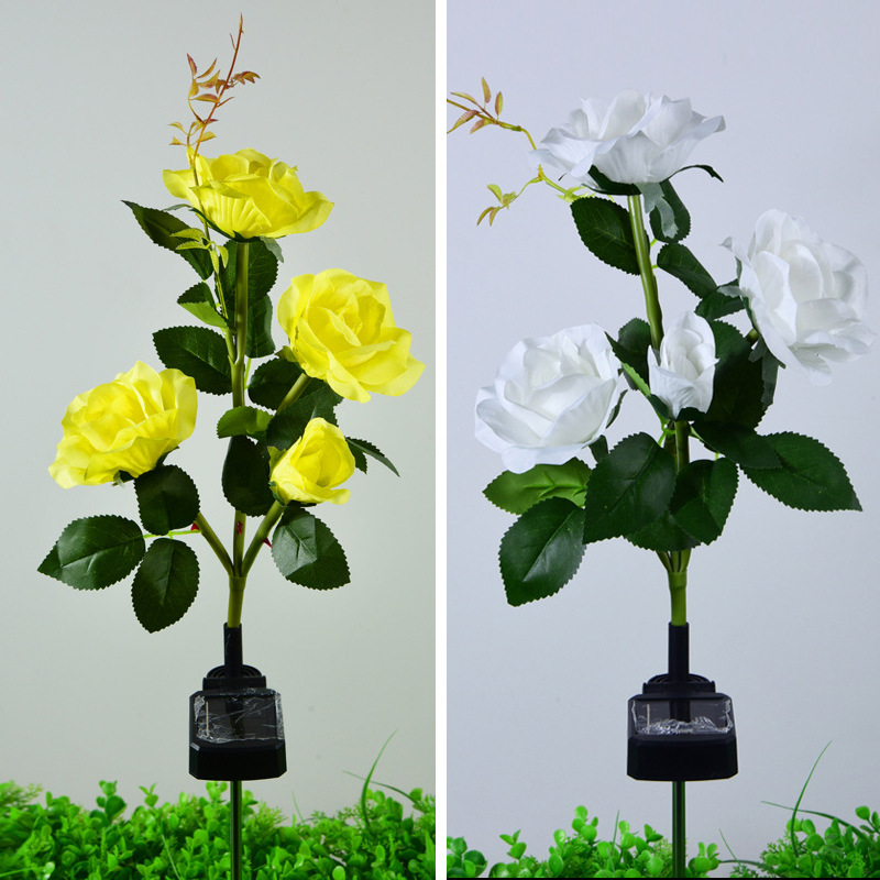 4 roses yellow and white for choose