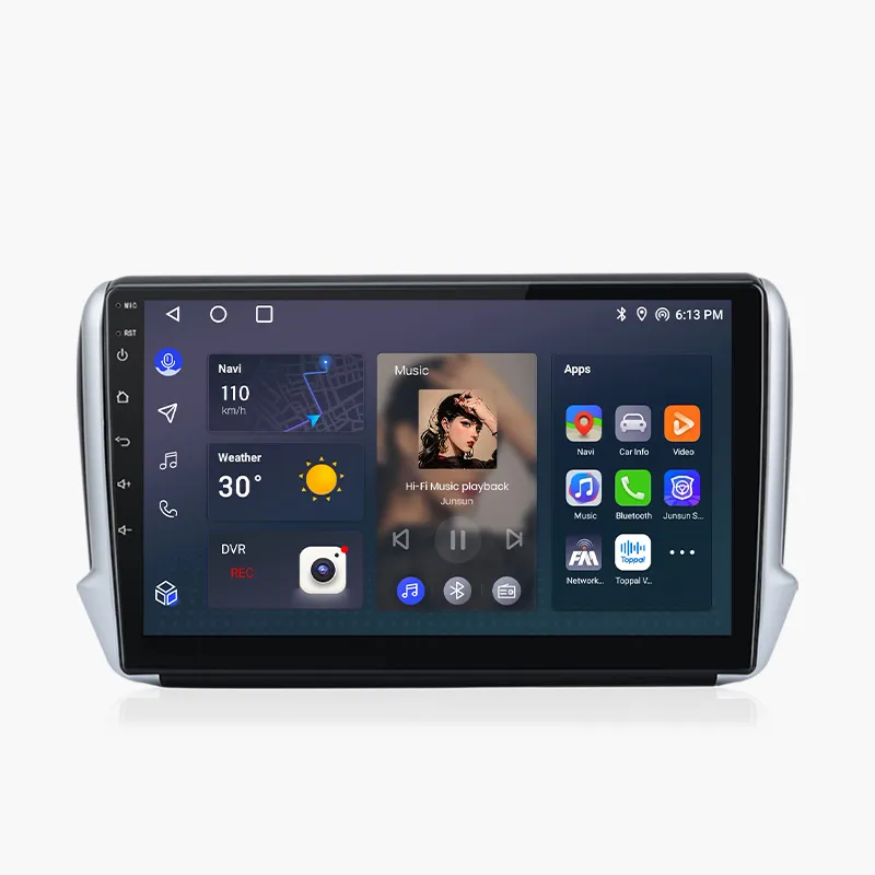 Junsun V1 Eu Stock Carplay Voor Peugeot 208 Android Auto Autoradio Navigatie Voor Peugeot 208 2008 2013-2017 Autoradio Multimedia