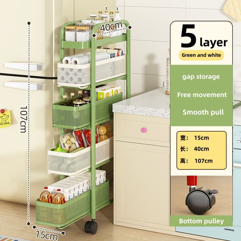 5 Tier Slide-out Frame | W16cm | Green-White