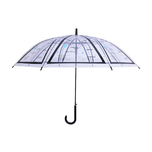 创意渐变透明莲花伞曲线手柄直筒透明花瓣伞雨 - Product Image 6
