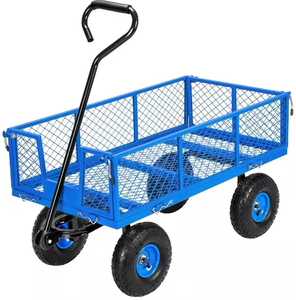 Alışveriş için özelleştirilebilir OEM desteği ile 4 tekerlekli çelik yardımcı malzeme arabası çıkarılabilir örgü platformu el arabası - Product Image 1