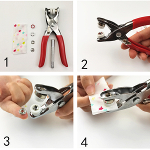 High Quality Leather Handwork Tool Red Rubber Handle Belt Punch Paper Stitching Chisel Tools <strong>Revolving</strong> Punch Pliers - Product Image 6
