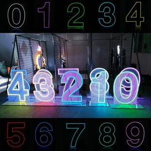 Неоновые цифры Rgb, светодиодные вывески, свободно стоящие и подвешенные, Бесплатная Доставка, без заказа, буквы с логотипом на заказ, большие гибкие неоновые цифры - Product Image 3