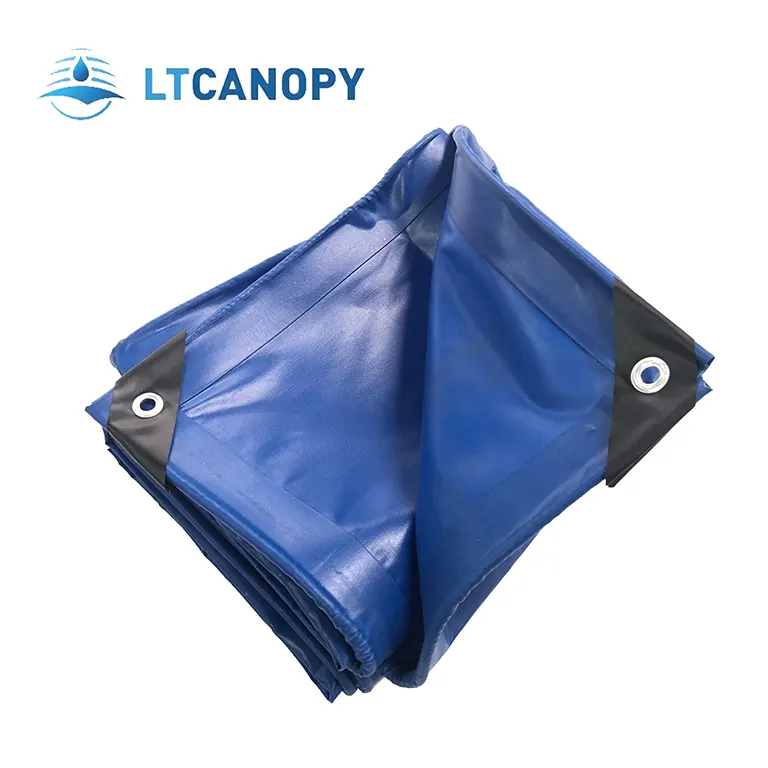 Litong 중국 공장 530gsm 파란 PVC 입히는 방수포 폴리에스테 직물 덮개 수영장 인쇄 PVC 입히는 직물