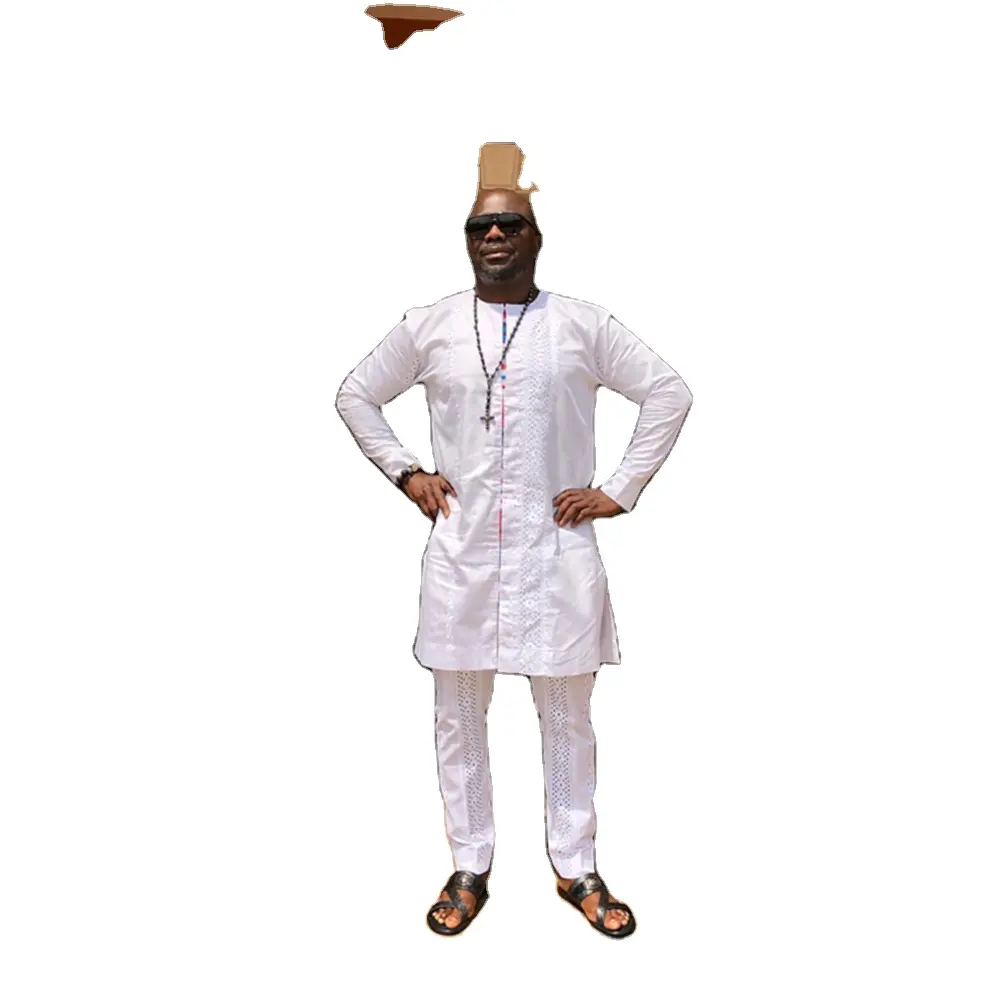 Hochwertige polnische Spitze für Männer African Dry Cotton Lace Stoff Nigerian Man Voile Lace Party/Hochzeit weißer Stoff