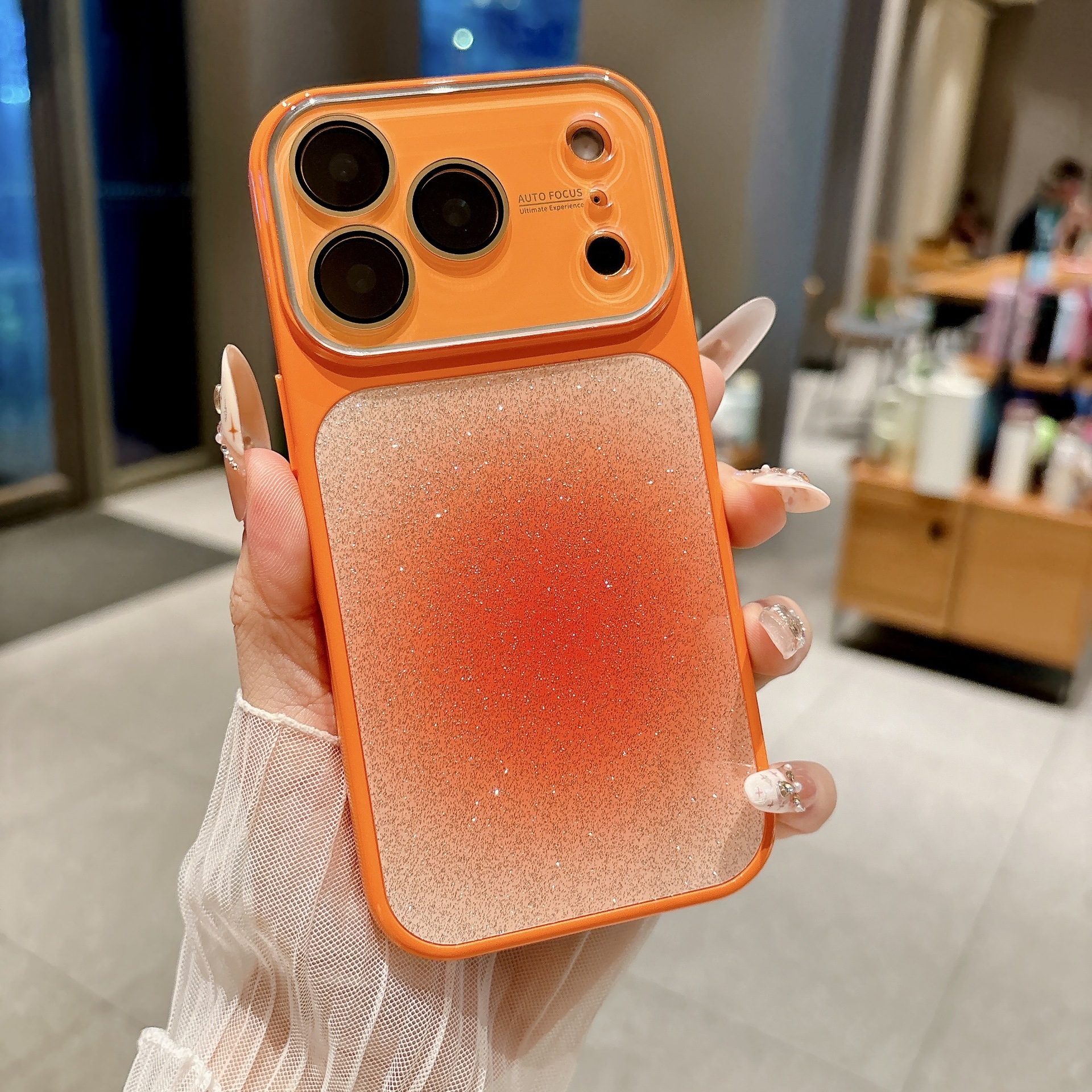 KD Glossy Oil Glitter Halo Teñido en Naranja