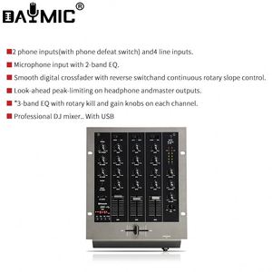 Innofader CrossfaderDVSライセンスを備えたSeratoDJPro用の2チャンネルDJスクラッチミキサー6直接アクセス効果Selecto - Product Image 6