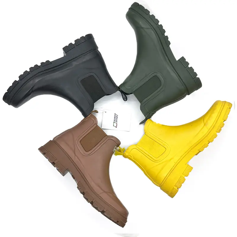 Bottes Chelsea imperméables en caoutchouc pour femmes, chaussures de saison des pluies, LOGO personnalisé, bottes de pluie pour dames