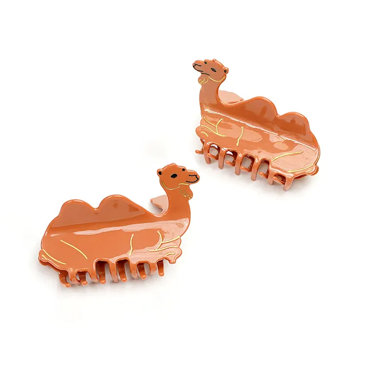 CANYUAN diseño creativo 9cm granate camello forma acetato pelo garra lindo Animal chica garra Clip personalización