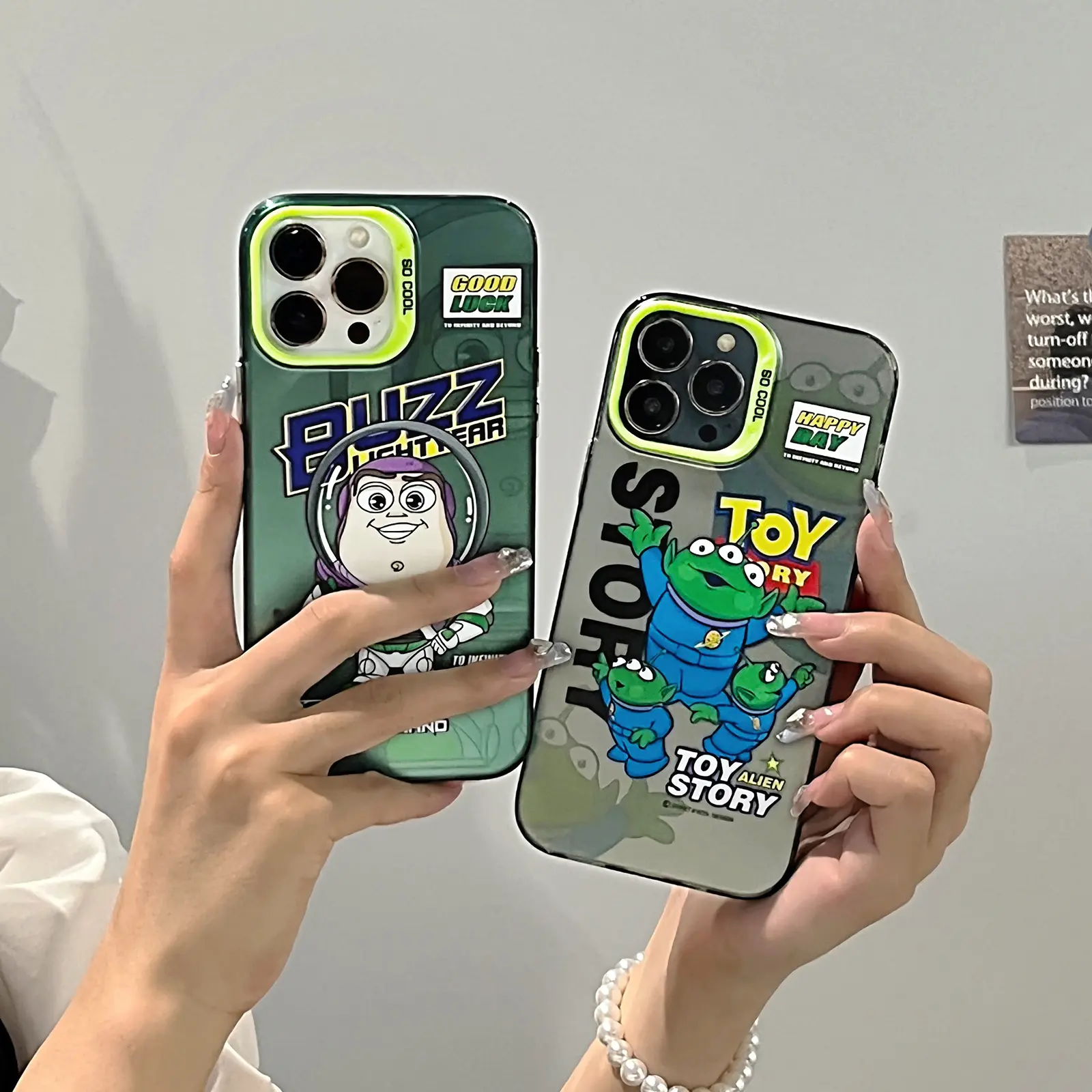 Capa de TPU Acrílico para celular IMD Toy Story para iPhone 15 14 13 12 11 Pro max Capa traseira de desenho animado personalizado à prova de choque