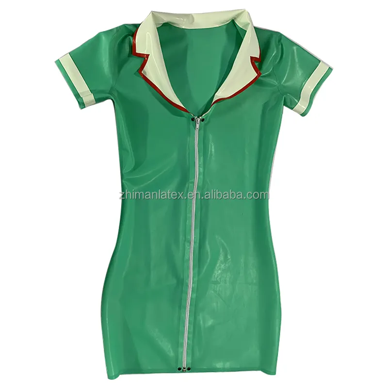 Sexy Girl Latex Dresses gomma uniforme Dress Playsuit Latex Costumes OEM ODM