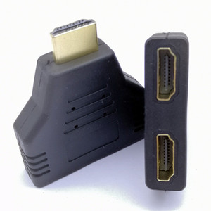 Portátil 1080P HDMI macho a 2 hembra 1 en 2 divisor de salida de alta velocidad 1x2 Adaptador convertidor divisor HDMI SD y HI Shield Back - Product Image 2