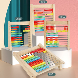 Zhiqu Inteligente Matemática Operação Brinquedo Multi-Funcional Madeira Ten Frame para Crianças Computing Aritmética Floor Games