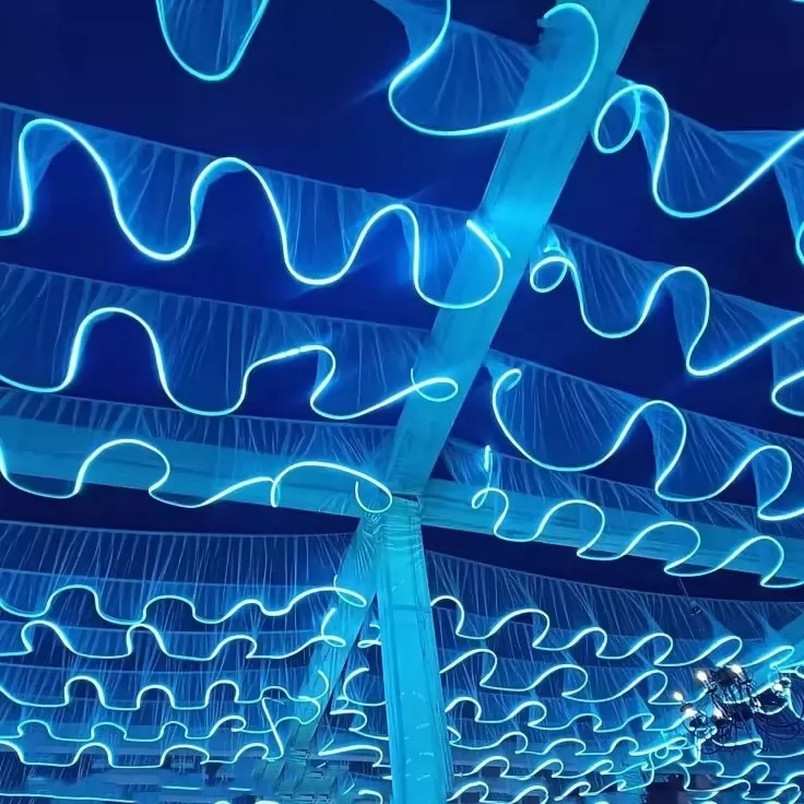 Blue gauze with white light-price per meter