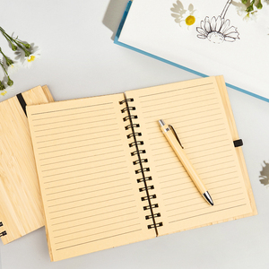 Custom Printed Wooden Leather Linen Fabric Cover Diary Business <strong>Gift</strong> <strong>Budget</strong> Daily Agenda Journal Spiral Notebook - Product Image 6